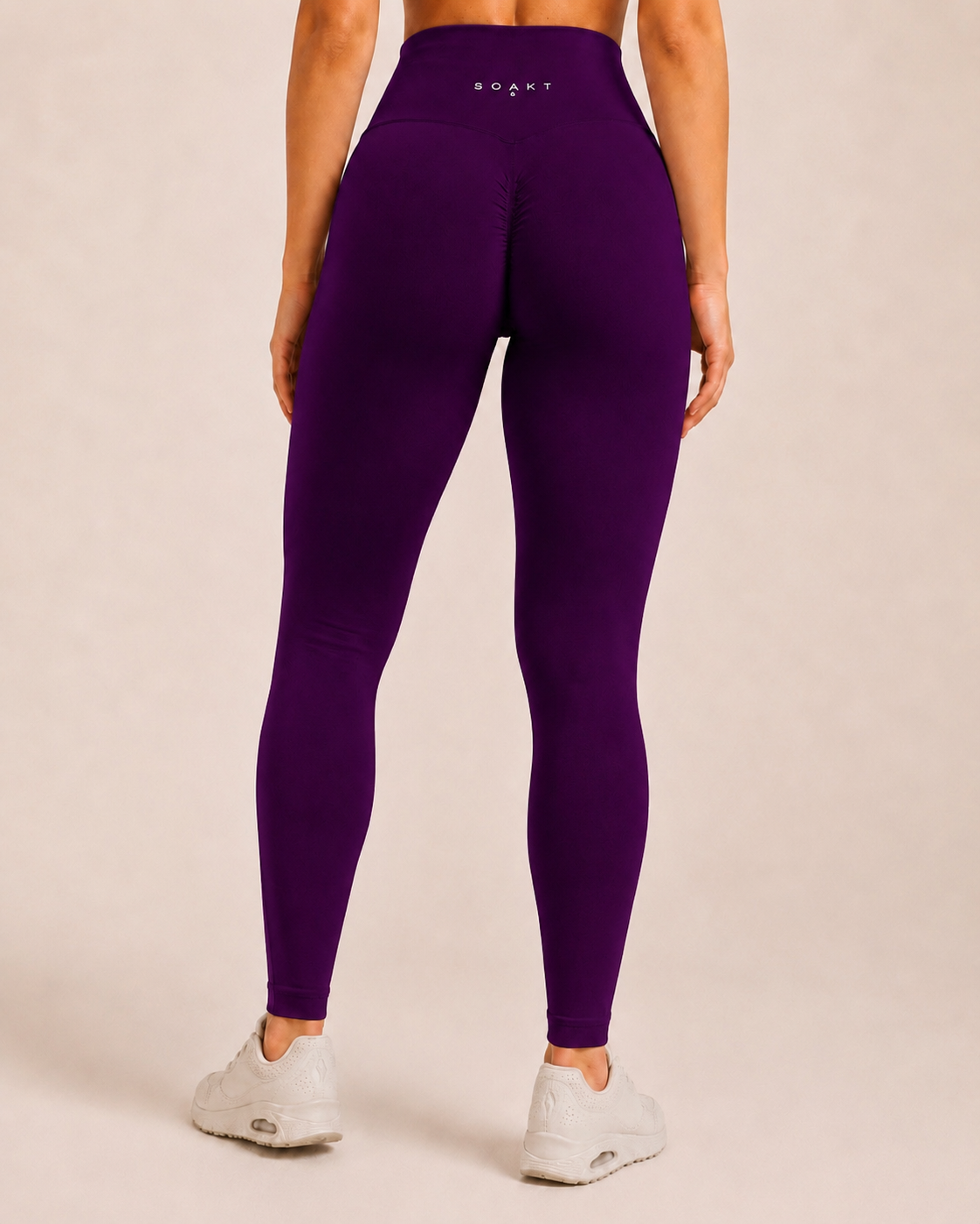 SOAKT Sculpt Legging Core in Deep Aubergine with high-rise waistband and subtle scrunch detailing