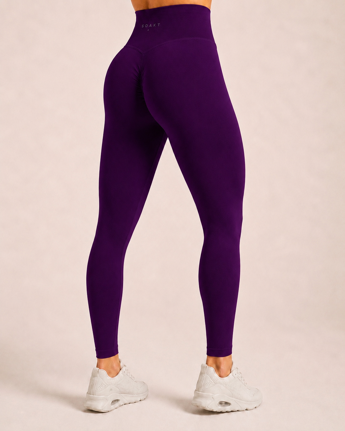 SOAKT Sculpt Legging Core in Deep Aubergine with high-rise waistband and subtle scrunch detailing
