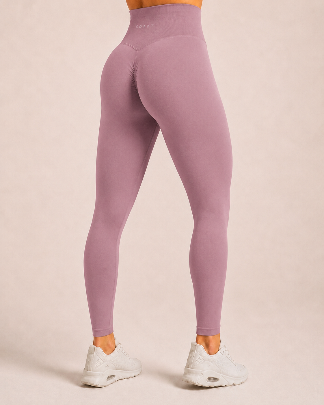SOAKT Sculpt Legging Core in Dusty Heather with high-rise waistband and subtle scrunch detailing