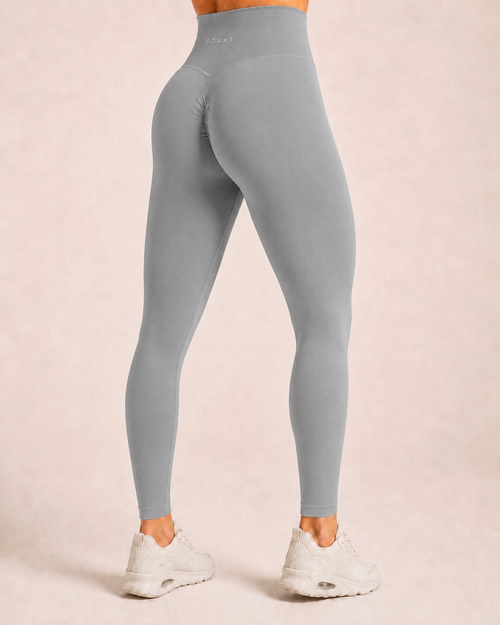 SOAKT Sculpt Legging Core in Fog Grey with high-rise waistband and subtle scrunch detailing