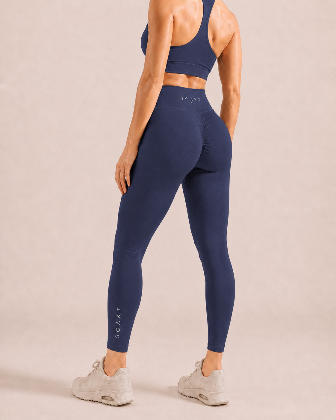 SOAKT Sculpt Legging Core in Storm Blue with high-rise waistband and subtle scrunch detailing