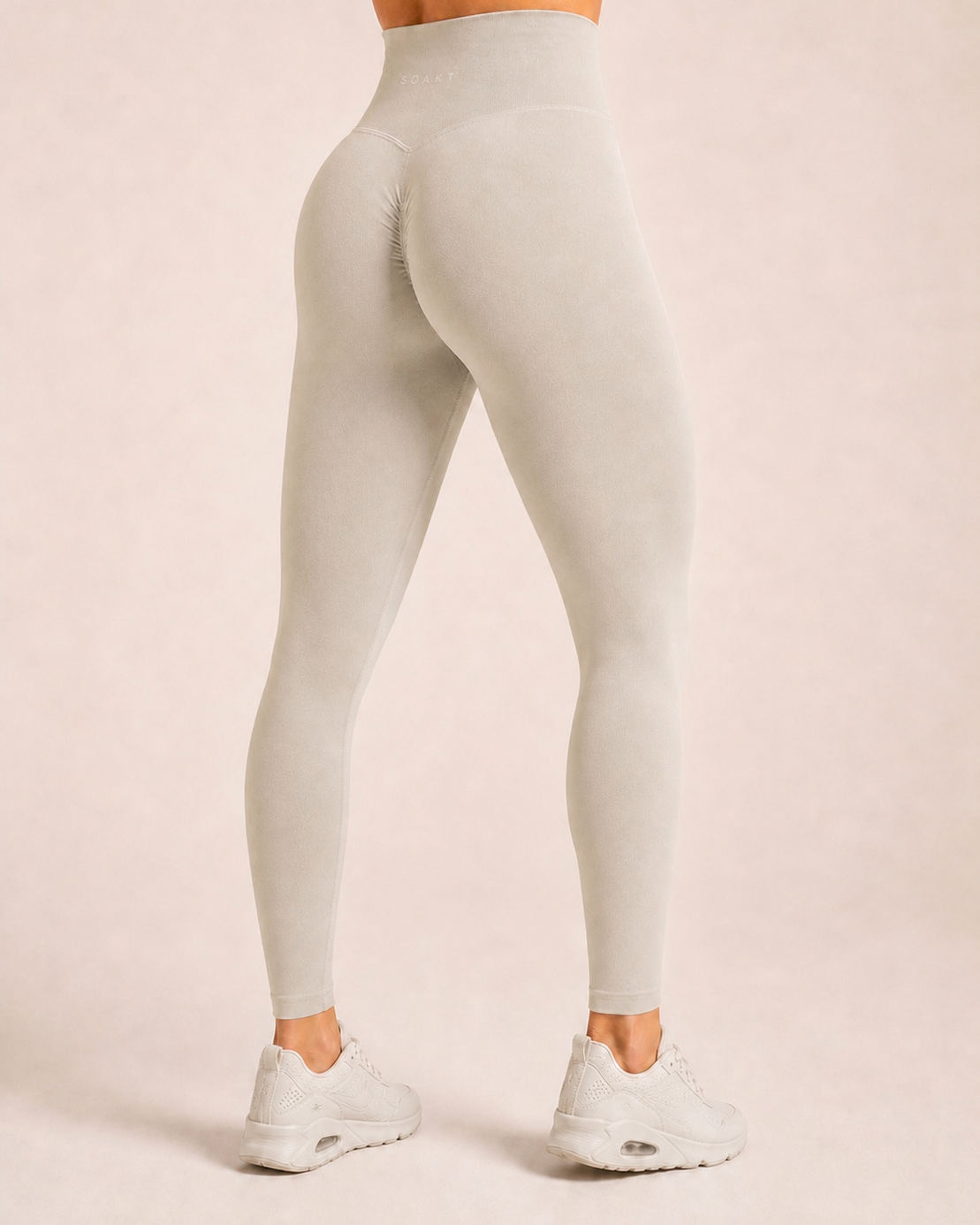 SOAKT Sculpt Legging Core in Warm Ivory with high-rise waistband and subtle scrunch detailing